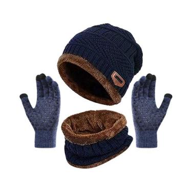 Imagem de Conjunto De Inverno Quente: Gorro, Cachecol E Luvas Touch Screen (3 Pe