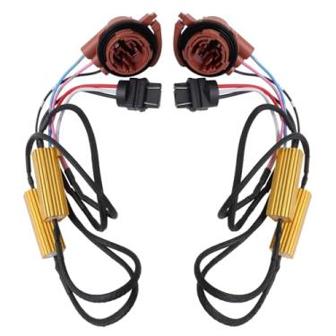 Imagem de daydmaly 2 peças de decodificador de resistor de luz de freio automotivo, adaptador de chicote de luz de neblina bi-filamento, decodificador de luz LED automotivo de 50 W, adequado para luz de freio