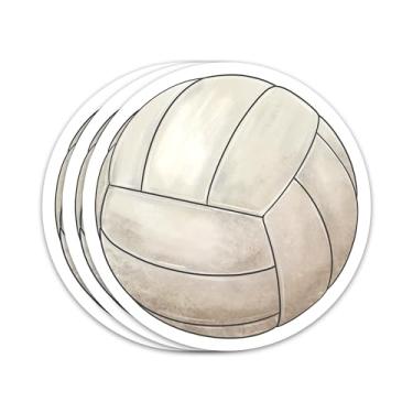 Imagem de Adesivo de vôlei esportivo com 3 peças, adesivo de vôlei, bola esportiva, fãs de apoio, à prova d'água, adesivos de vinil para garrafa de água, copo de laptop, diário, decalques presentes para adultos