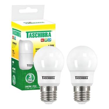 Imagem de 2 Lâmpada Bulbo Led Tkl 30 4,9w Taschibra Luz Quente 3000k