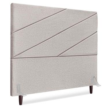 Imagem de Cabeceira Casal 140 Cm Com Frame Cristal Linho Cinza Artte Cinza