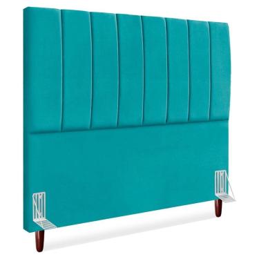 Imagem de Cabeceira Queen 160 Cm Com Frame Carla Suede Azul Turquesa Artte Azul Turquesa