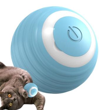 Imagem de Bola de gato em movimento automático – bola recarregável para gatos de brinquedo interativa, reduz o tédio de gatinhos pequenos, médios e grandes rolando para sala de estar, jardim