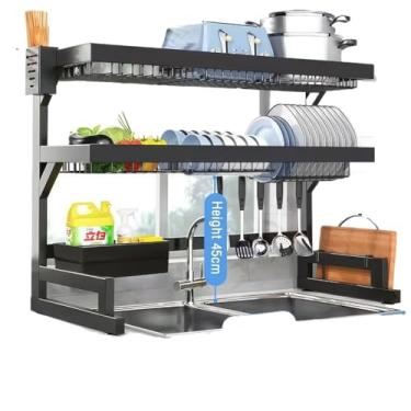 Imagem de Suspensa Modular Escorredor Louça Organizador Estante de asfalto duplo 65/85cm(85decker)