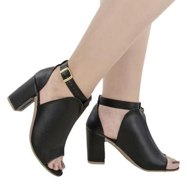 Imagem de Sandália Feminina Madale Ankle Boot Elegante Moda Confortável, Preto, 