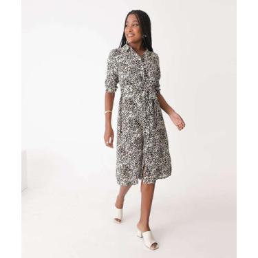 Imagem de Vestido Feminino Chemise Midi Estampa Animal Print Mar-72924 - Marisa,