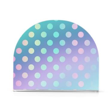 Imagem de Organizador de guardanapo de acrílico verde rosa gradiente de bolinhas, bandeja de guardanapo para banheiro, serve para 50-60 guardanapos, dispensador de guardanapos