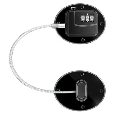 Imagem de Trava de geladeira, design combinado, trava de freezer multifuncional ABS de metal forte para porta de janela de armário (FQ1 preto)