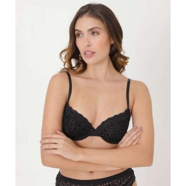 Imagem de Sutiã Flocado Animal Print Push Up Marisa-16747, 46, Preto