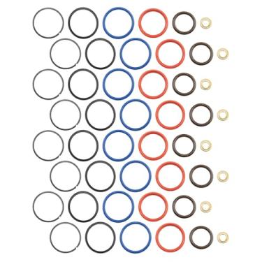 Imagem de Conjunto de 8 peças CM-5010 7.3L Diesel Fuel Injector O-Ring Seal Kit adequado para Ford F-Series Trucks F250 F350 F450 F550, E-Series Vans E-350 E450 Substituir XC3Z-9229-AB