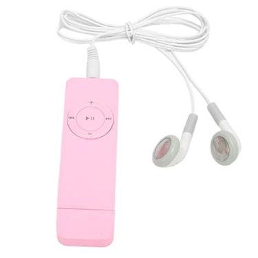 Imagem de Cryfokt Mini Reprodutor de Música MP3 Portátil Com Bateria de Longa Duração, Reprodutor de MP3 de Bolso para Ouvir Romances, Suporte para Cartão de Memória de até 64 GB (Rosado)