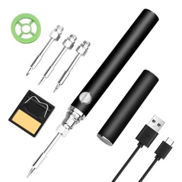 Imagem de Ferro de Solda Portátil sem Fio, Recarregável via USB, Kit Completo com Pontas Intercambiáveis