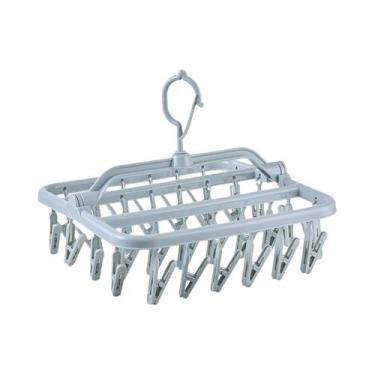 Imagem de Varal De Plástico Dobrável Com 32 Clipes Para Roupas, Roupa Íntima E M