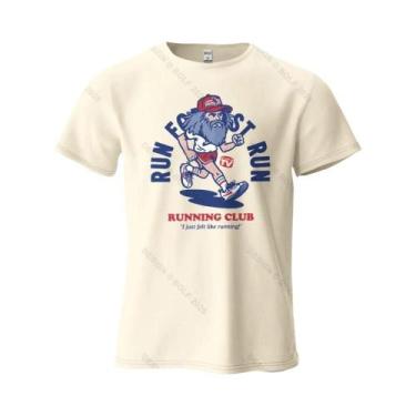 Imagem de Camiseta Gráfica Oversized De Algodão Para Corrida Masculina, Tops De 