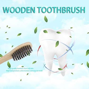 Imagem de ZJchao 10 Escovas de Dentes de Carvão de Bambu Dos Pces, Escovas de Dentes Macias do Curso do Cuidado Oral Com Aperto Perfeito para o Uso do Curso do Escritório Em Casa (Cores sortidas)