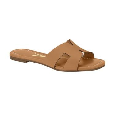 Imagem de Rasteira Tamanco Feminina Vizzano Modelo H Fashion Camel (Camel, BR, Adulto, Numérico, 39)