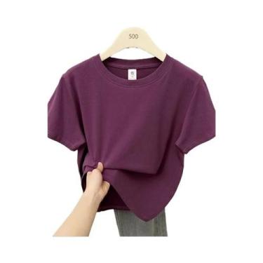 Imagem de Camiseta Casual De Verão plus Size Com Manga Curta Sexy Sólida Tendênc