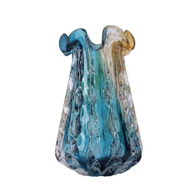 Imagem de Vaso de vidro soprado à mão - Vaso de flores gradiente colorido de vários tamanhos para centros de mesa, decoração de casa e mesa de sala de estar, arranjos florais de centro de mesa de casamento e