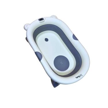 Imagem de Banheira C/ Termômetro Oval Dobrável Infantil Design Moderno - Tibaby,