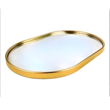 Imagem de Bandeja Espelhada Banheiro Lavabo Bandeja Decorativa Multiuso(Oval Grande Dourado)
