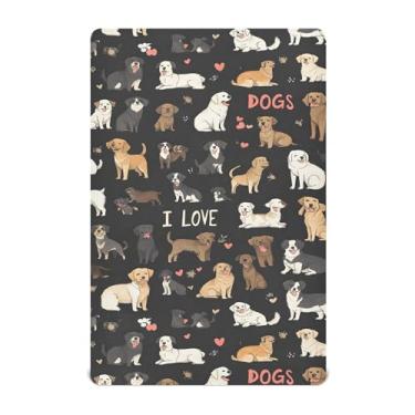 Imagem de SEHANY Lençol de berço de cachorro fofo para meninos e meninas, macio, respirável, elástico, lençol com elástico padrão para bebês de 27 x 99 cm