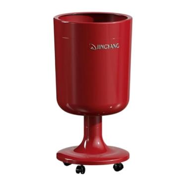 Imagem de AFXGUSD Lixeira com Rodas, Prática E Ideal para Banheiros, Cozinhas E Quartos, Vermelho, Tamanho real
