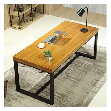 Imagem de Mesa de escritório moderna minimalista madeira de pinho mesa de computador de escritório, comprimento 100-240 cm mesa de conferência/mesa de conferência, fácil instalação (uma cor 120 x 60 x 75 cm) (A