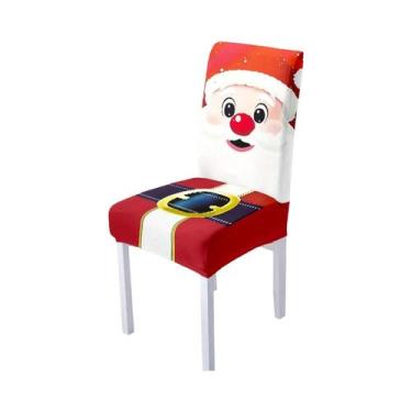 Imagem de Capas De Cadeira Elásticas Com Padrão De Papai Noel Para Natal, Cobert