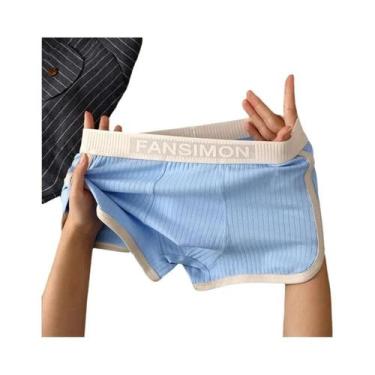 Imagem de Cuecas Boxer Masculinas Sexy Listradas, Roupa Íntima Convexa Para Home