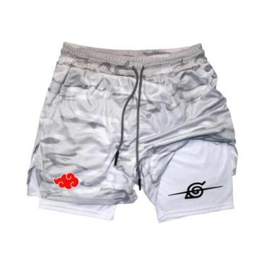 Imagem de Shorts De Treino Masculinos De Secagem Rápida Com Dupla Camada, Calças