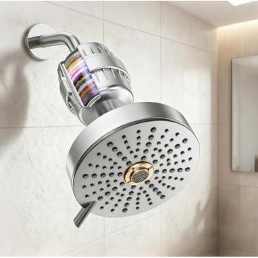 Imagem de Filtro de chuveiro revitalizante de alto rendimento de 18 estágios - reduz a coceira seca na pele, caspa, eczema e melhora drasticamente a condição da sua pele, cabelo e unhas, cromo