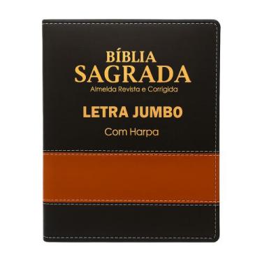 Imagem de Bíblia Sagrada Letra Jumbo - LUXO Bicolor - Preta e Caramelo - REI DAS