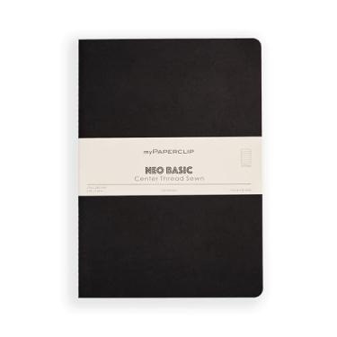 Imagem de myPAPERCLIP Caderno pautado NeoBasic B5 | 160 páginas, 80 GSM, capa macia 250 GSM, B5 (17,6 x 25 cm) | Preto