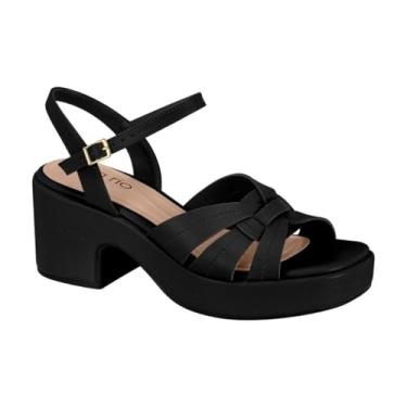 Imagem de Sandália Meia Pata Beira Rio Feminina Salto Alto Grosso Plataforma Conforto Original (Preto, BR, Adulto, Numérico, 35)