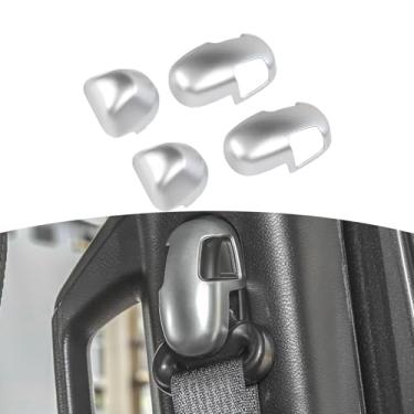 Imagem de JOSHELA Capa para cinto de segurança prata Jeep JL para Jeep Wrangler JL JLU 2018+ para Gladiator JT 2020-Present ABS Acessórios interiores 4 peças