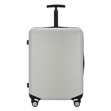 Imagem de TREEYX Mala, estojo de carrinho, armazenamento em camadas de grande capacidade, rodas universais silenciosas, super suporte de carga, adequado para viagens (branco 61 cm)