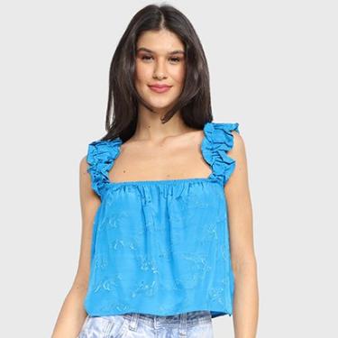 Imagem de Regata Colcci Jacquard Cropped Feminina-Feminino