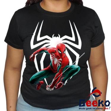 Imagem de Baby Look Homem Aranha 100% Algodão Vingadores Spiderman Geeko, Preto,