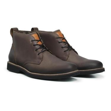 Imagem de Bota Masculina Couro Coturno Macia e Confortável Cano Curto-Masculino