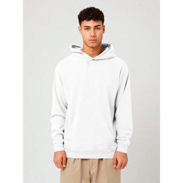 Imagem de Blusa de Frio  Moletom Canguru Masculina com Capuz Slim Fitness - Slim