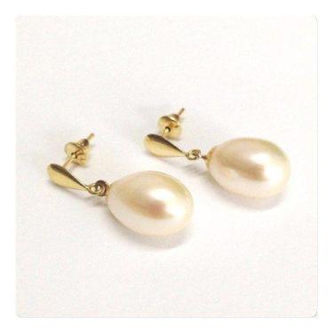 Imagem de Brincos Perola Ouro 18k 750 Feminino Biwa 7mm - RD Magazine