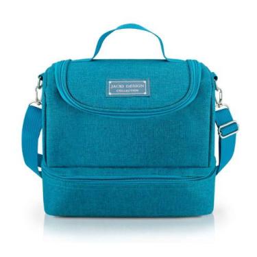 Imagem de Lancheira Térmica Bolsa Necessaire Marmita Lanches Bebidas 2 Compartim