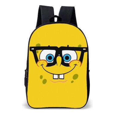 Imagem de Mochila Infantil Escolar Simples Tema Desenho Esponja Rosto Lançamento