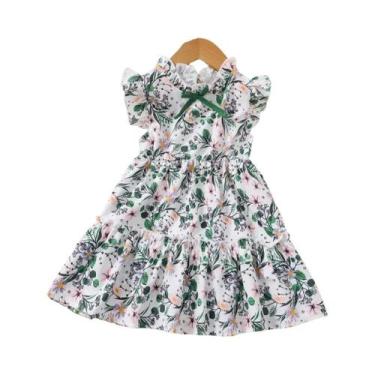 Imagem de Vestido De Verão Sem Mangas Com Estampa Floral Estilo Retrô Para Menin