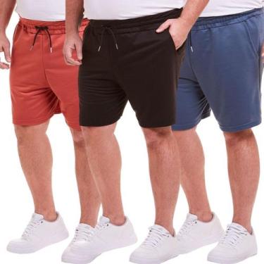 Imagem de Kit 3 Bermudas Moletom Plus Size Masculina Premium - DAZE MODAS, G2, T