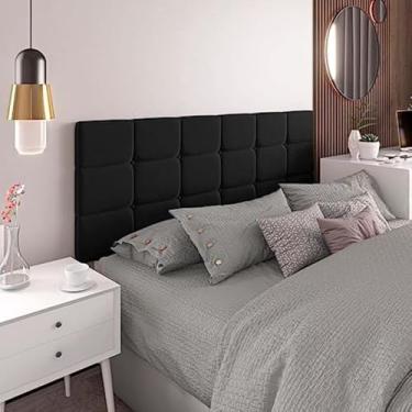 Imagem de Cabeceira Painel Estofada Suspensa Bia 1,60 Cama Box casal (Preto Suede)