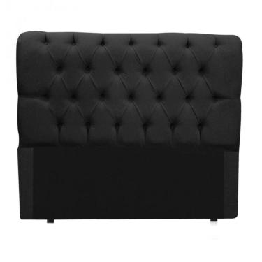 Imagem de Cabeceira Queen Size Preto 1,60m Estofada Capitone Madrid para cama box