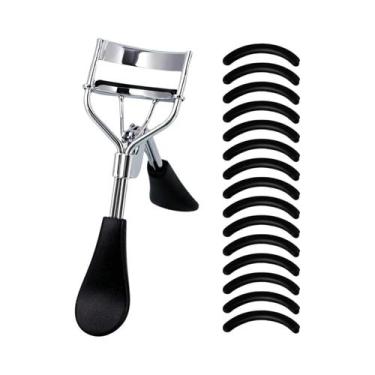 Imagem de Curvador De Cílios Em Aço Inoxidável Dourado Com 15 Almofadas De Silic