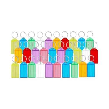 Imagem de Chaveiro De Plástico Colorido 10-100 Peças, Pingente Marcável Para Eti