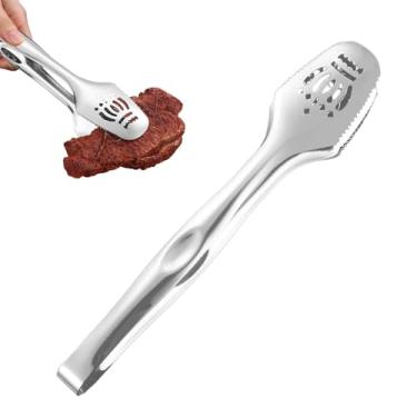 Imagem de Pinças de cozinha de aço inoxidável, pinças de churrasco de aço inoxidável, pinças de alimentos - para servir, grelhar, fritar, macarrão, salada, chapeamento de bolo, pão, buffet, churrasco, cozinha